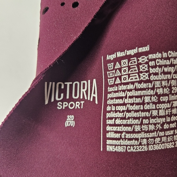 Victoria Sport Angel Max Purple Cut Out Sports Bra Maximum Support 32D - Picture 4 of 5